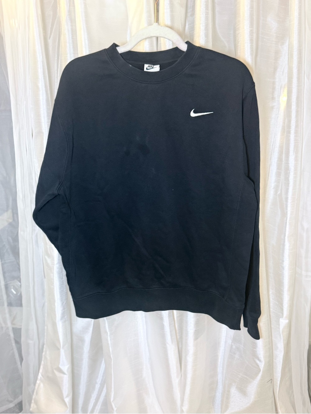 Nike Crewneck Sweatshirt in Black with White Swoosh